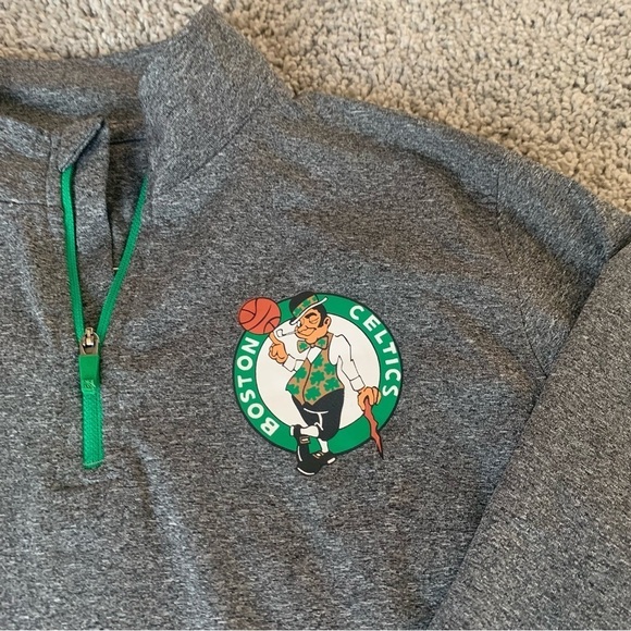 NBA Boston Celtics Boys Gray Quarter Zip Size Large Antoine Walker #8 - Picture 3 of 6